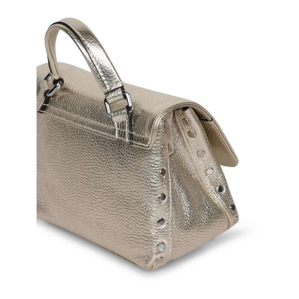 Zanellato Gouden Metallic Leren Tas met Riem Gray Dames