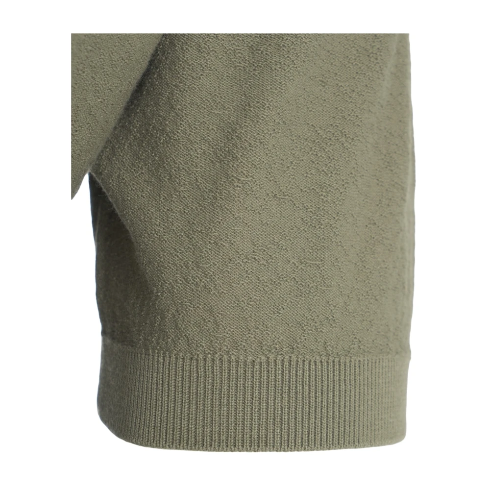 Paolo Pecora Groene Gebreide Shirt Korte Mouw Casual Green Heren