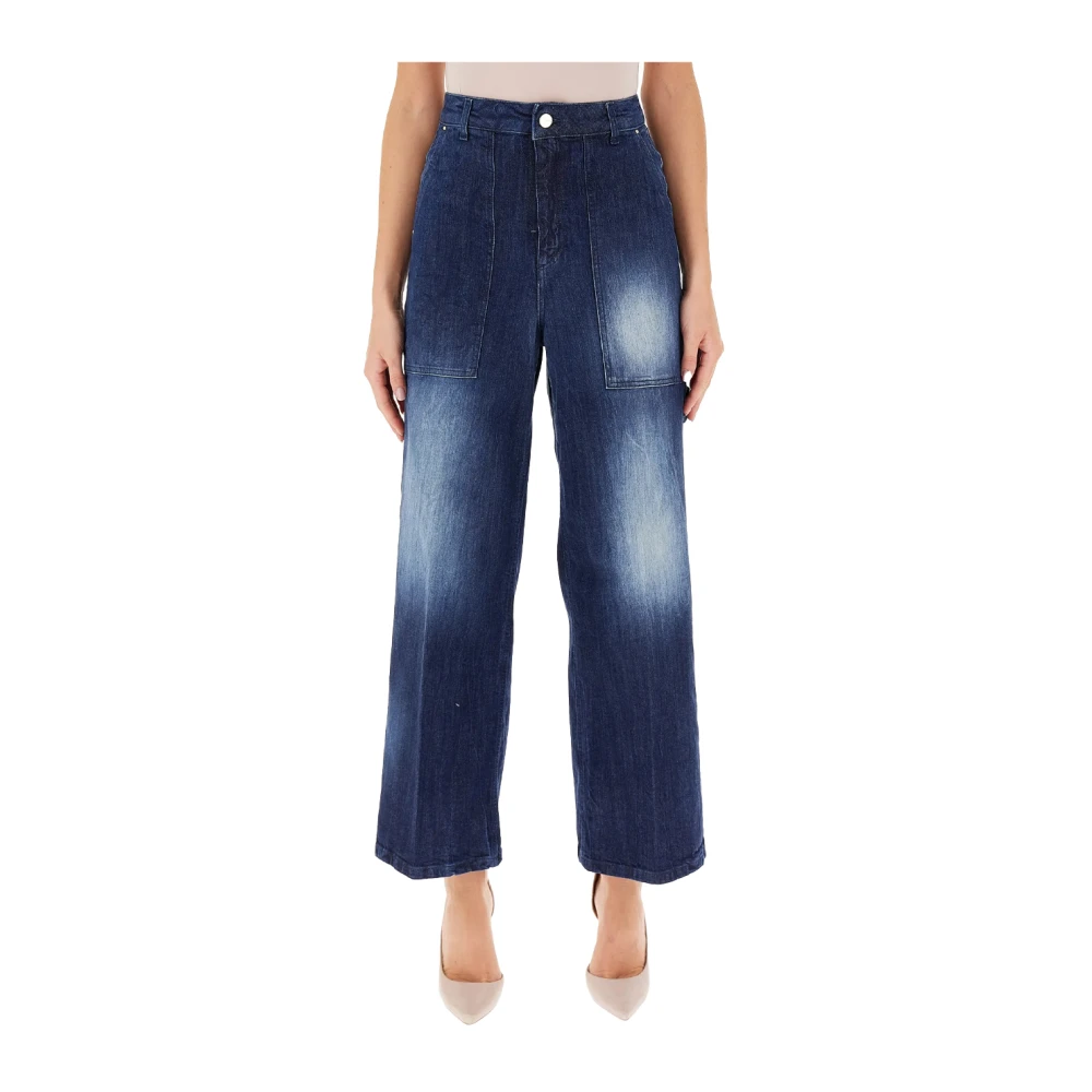 Kocca Wijde Pijp Katoenen Jeans met Rits Blue Dames