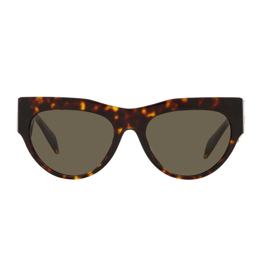 Versace Solglasögon med oregelbunden form, bruna linser och Havana-ram Brown, Dam