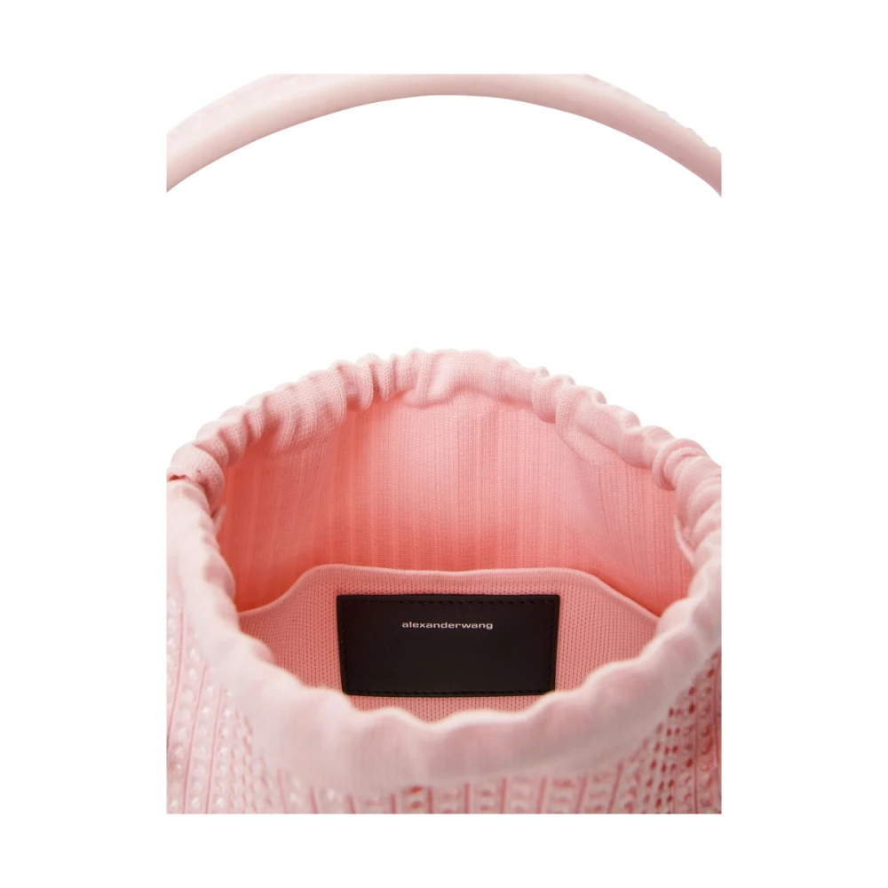 alexander wang Roze trekkoord handtas met reliëf logo Pink Dames