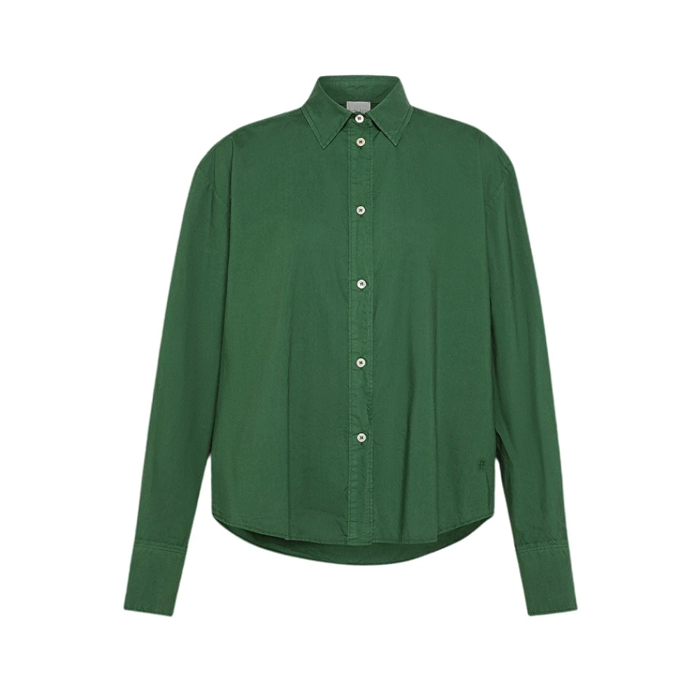 Forte Essentiële Katoenen Popeline Herenoverhemd Green Dames