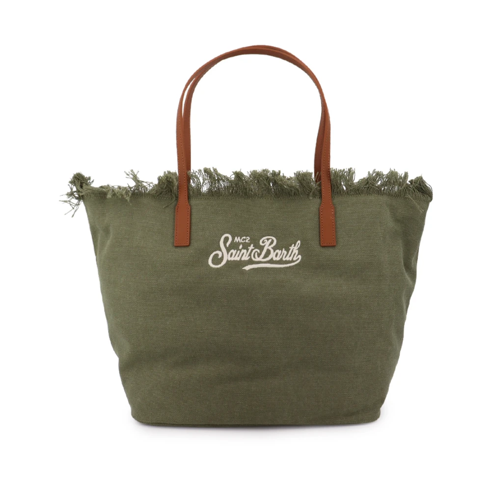 Mc2 Saint Barth Women's Green City Fringed Tote Bag