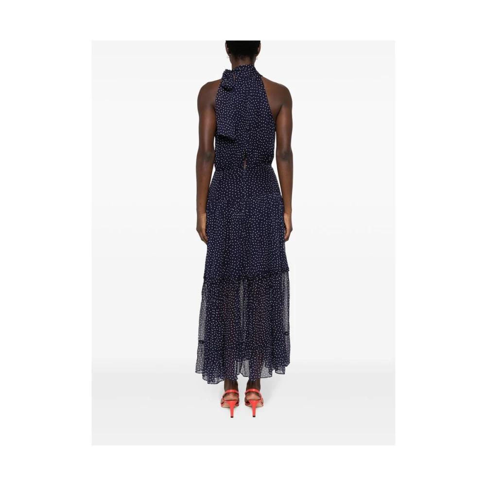 Rixo Halternek Jurk met Polka Dot Blue Dames