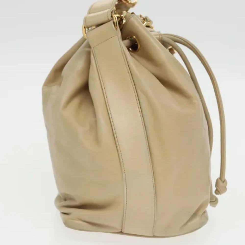 Chanel Vintage Pre-owned Leather chanel-bags Beige Dames
