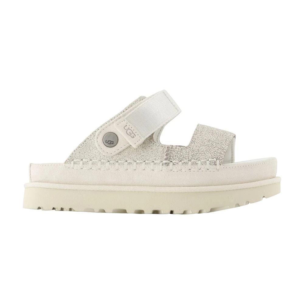 Ugg Women's White Sliders, 7 Uk, Goldenstar Crackle Glide Sandals