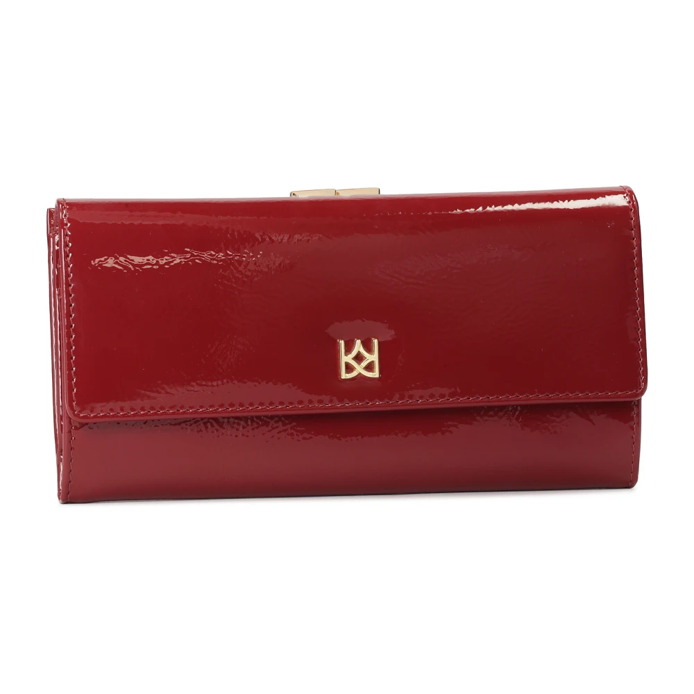 Kazar Elegante portemonnee van lakleer met een delicate vouw Red Dames