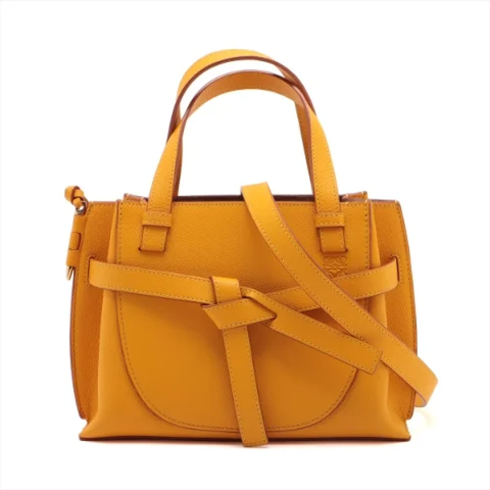Loewe Pre-owned Leather handbags Yellow Dames