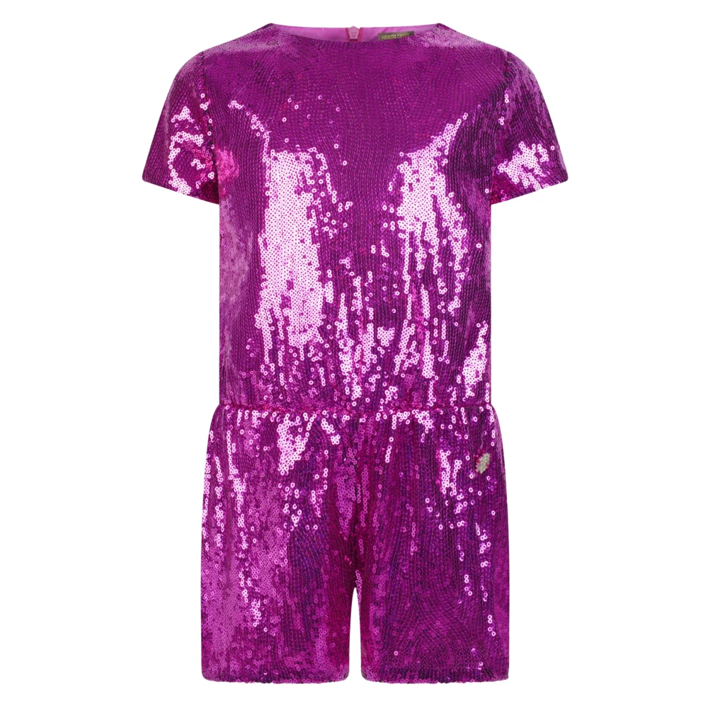 Roberto Cavalli Pink Jumpsuits, Female, 16 Y, Sequin Playsuit