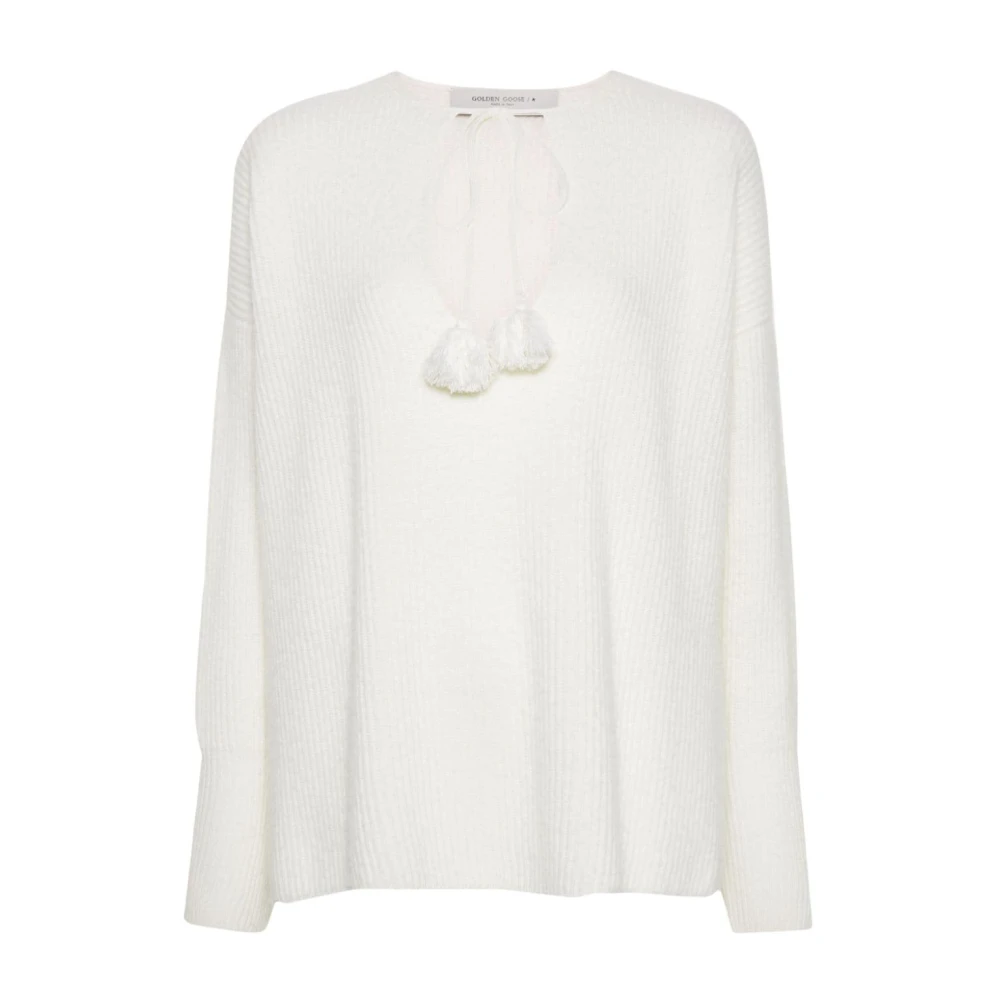 Golden Goose Journey Knit Raglan Sleeves Sweater Beige Dames
