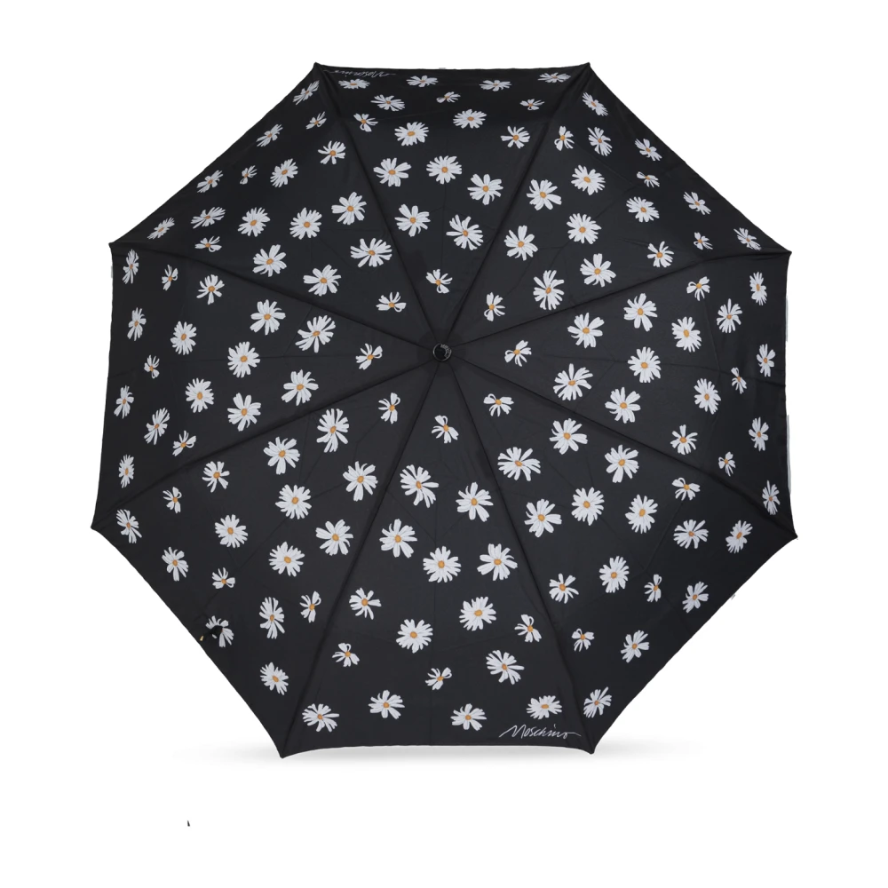 Moschino Opvouwbare paraplu met logo Black Unisex