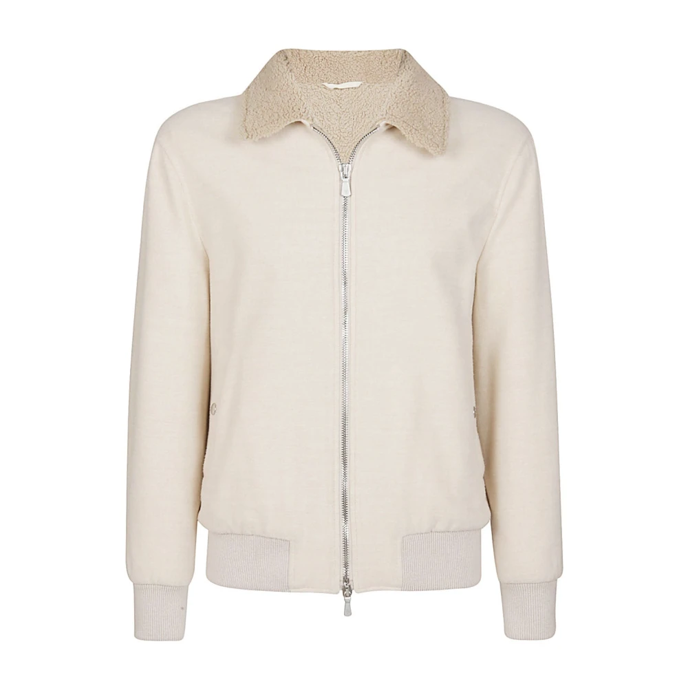 Eleventy Luxe 14 Micron Wol Bomberjack White Heren