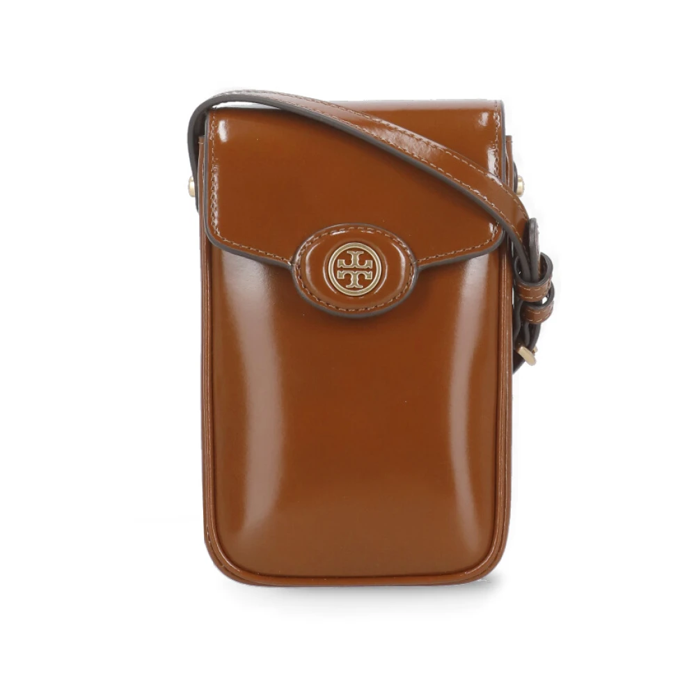 TORY BURCH Bruin Leren Telefoonhoesje Brown Dames
