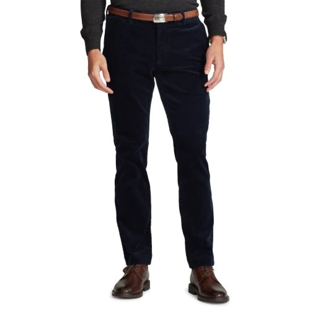 Ralph Lauren Stretch Slim Fit Corduroy Broek Blue Heren
