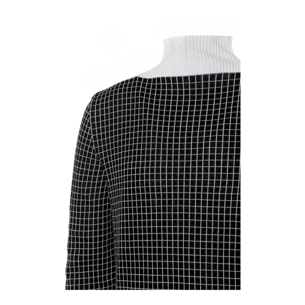 Marni Geruite Turtleneck Trui Black Heren