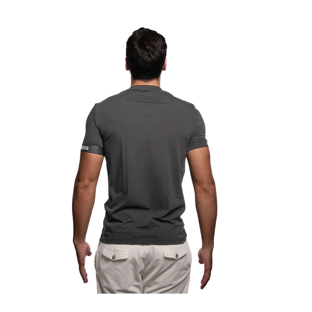 Dsquared2 Zwarte Katoenen T-shirt met Logopatch Black Heren