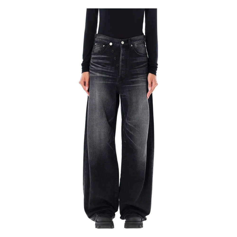 Junya Watanabe Hoge taille Zwarte Wijde Jeans Black Dames