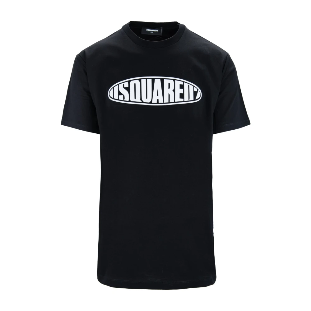 Dsquared2 Heren Slip-On T-Shirt met Contrast Print Black Heren