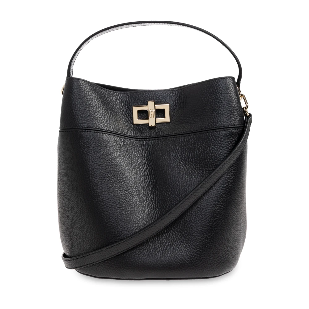 Furla Women's Black Bucket Bags, One Size, Amelia Medium Handbag