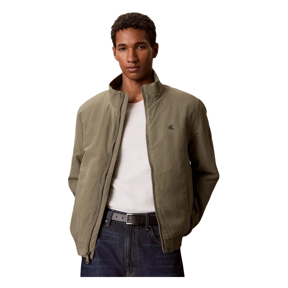 Calvin Klein Jeans Green Bomber Jackets, Male, Xl, Bomber Jacket