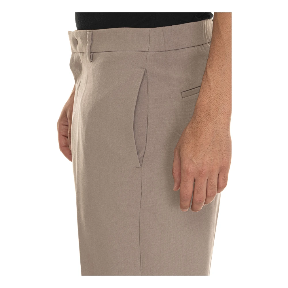 Emporio Armani Elastische Taille Katoenen Broek Beige Heren