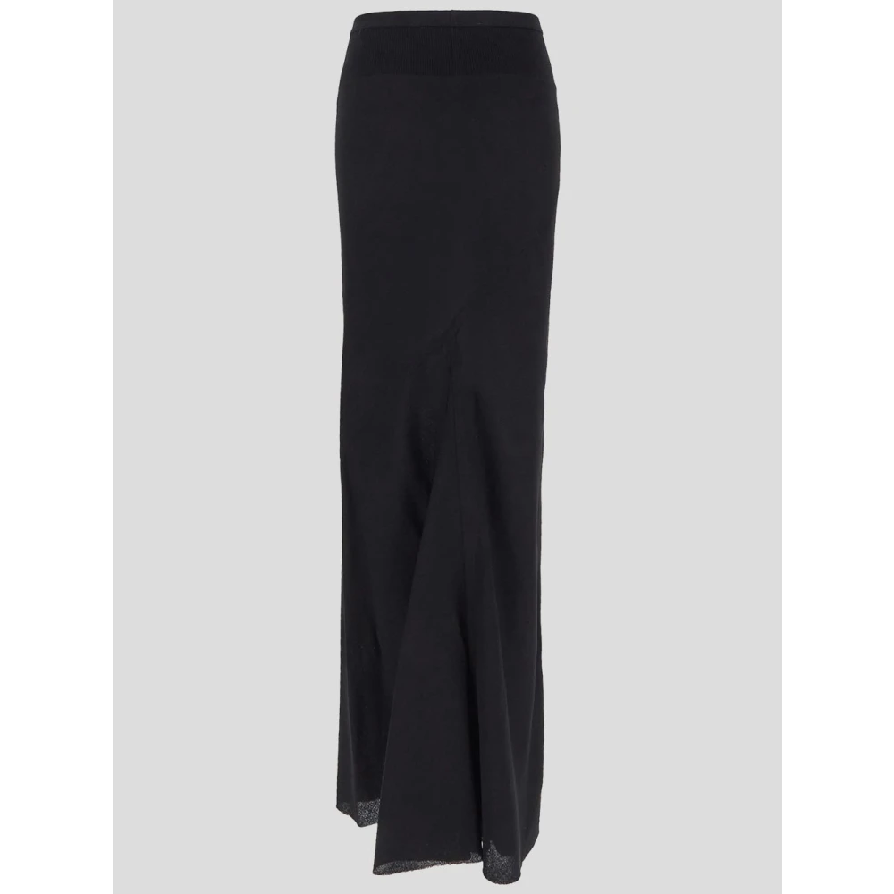 Rick Owens Uitlopende wollen rok Black Dames