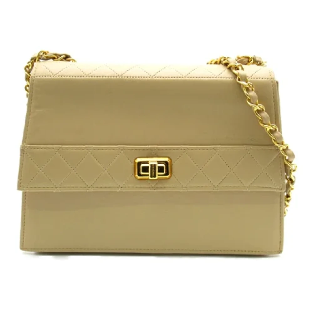 Chanel Vintage Pre-owned Leather crossbody-bags Beige Dames