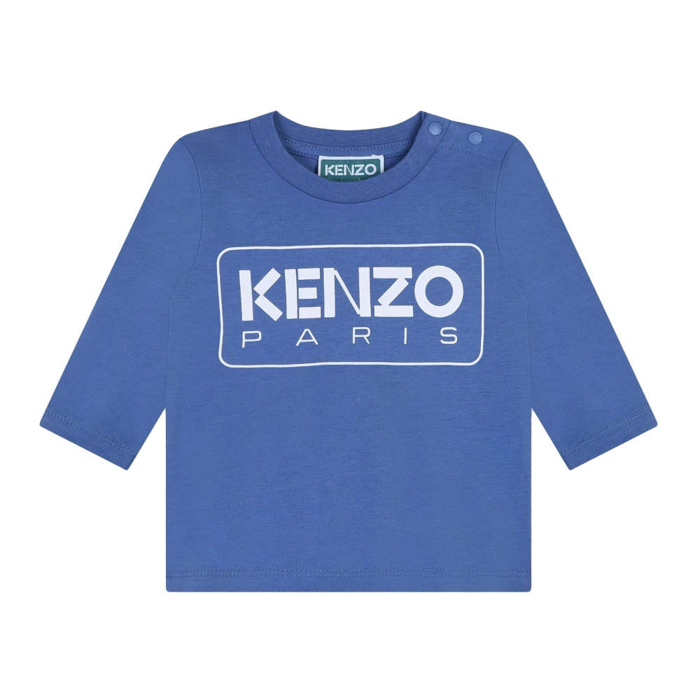 Kenzo Logo Print Bomull T-shirt Blue, Unisex