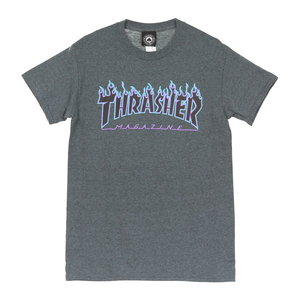 Thrasher Flame Tee Heren T-shirt Gray Heren