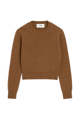 pull-col-rond-marron-avec-broderie