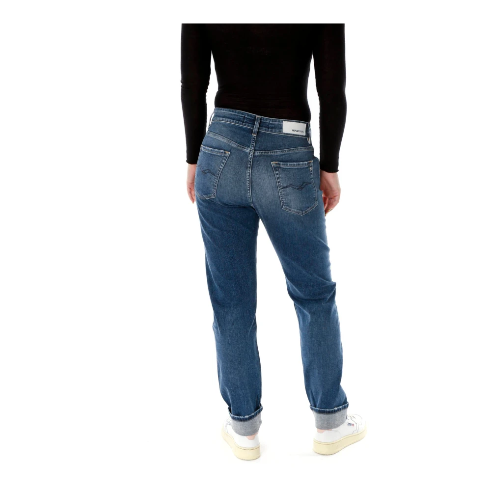 Replay Slim-Fit Boyfriend Jeans Blue Dames
