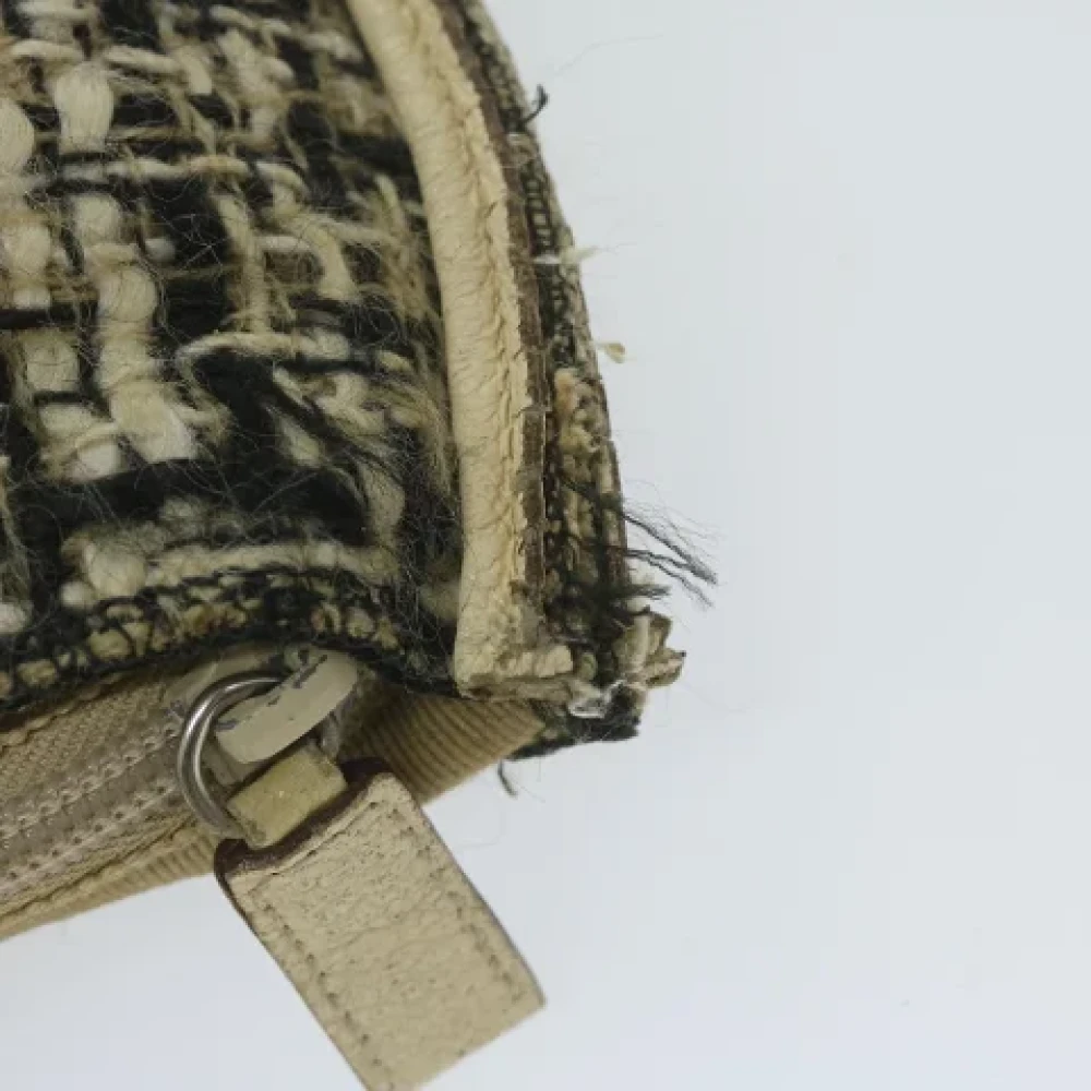 Prada Vintage Pre-owned Wool handbags Beige Dames