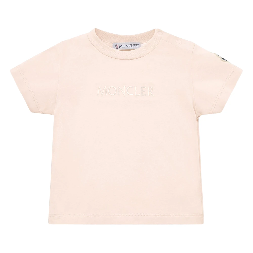 Moncler Embossed Logo T-Shirt - Female - Kids Short Sleeve T-Shirts - Pink - 6 M - Kids