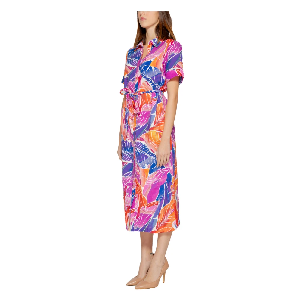 Vila Midi Calf Jurk Lente Zomer Collectie Multicolor Dames