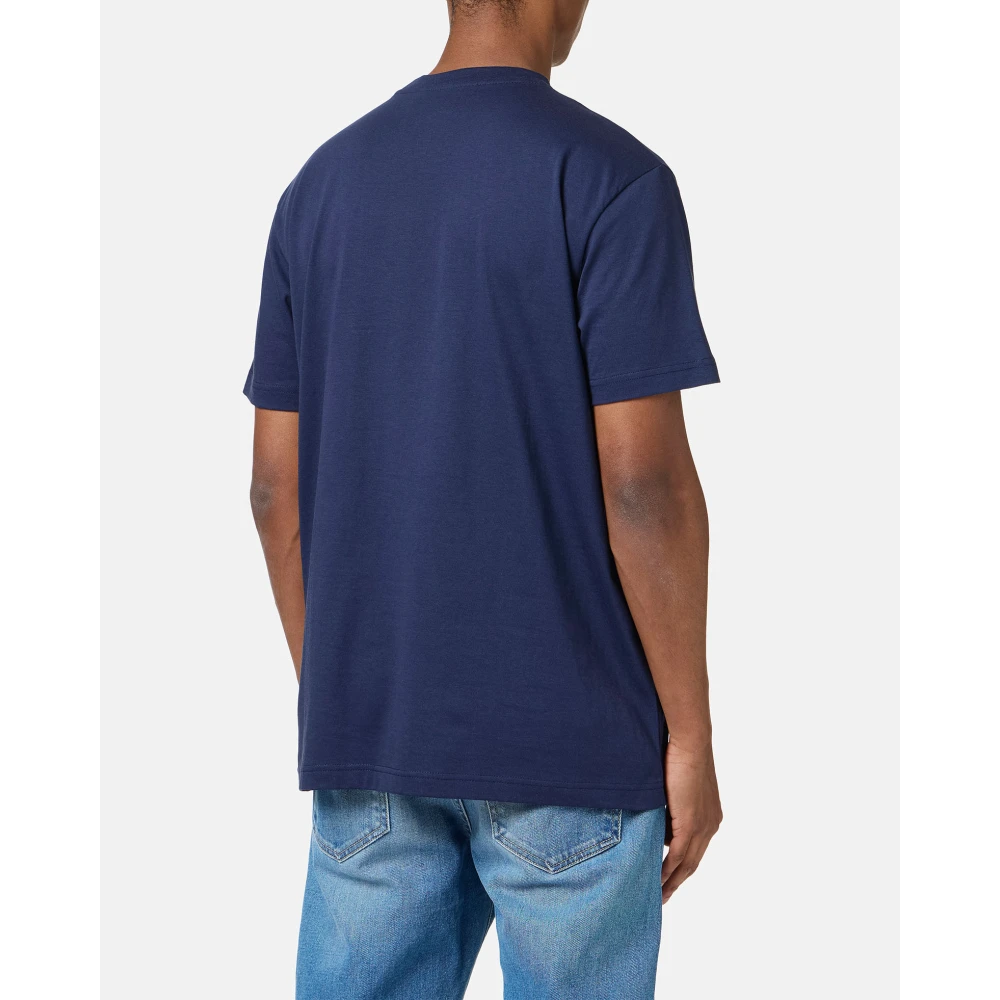 Iceberg Klassiek regular fit blauw T-shirt van katoenen jersey met Tom-print op de voorkant Blue Heren
