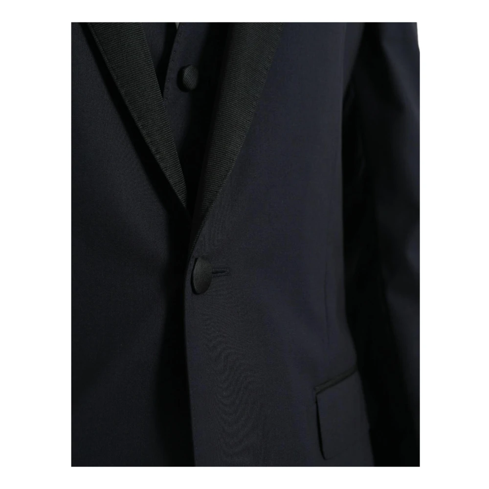 Dolce & Gabbana Donkerblauw Wol 3-Delig Pak Blue Heren