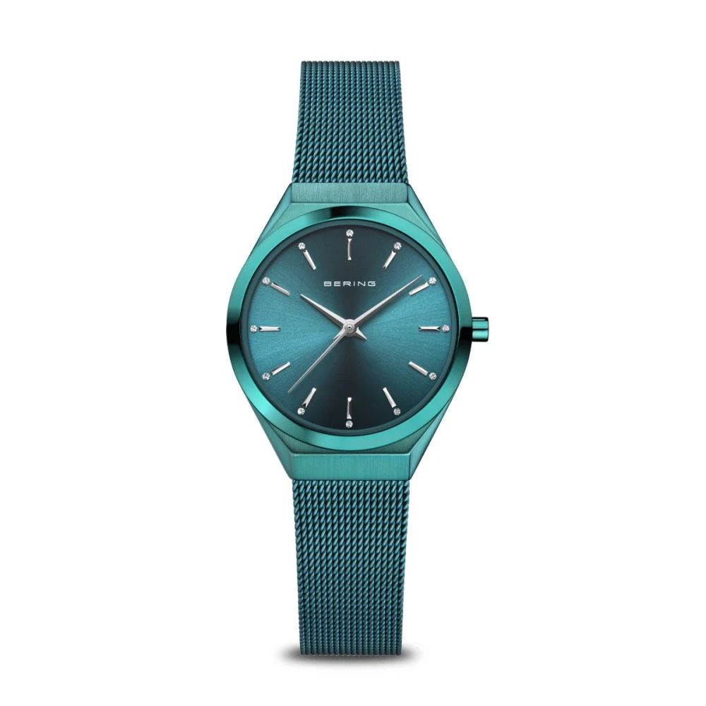 Bering Women's Green Ultra Slim Swarovski Elements Watch