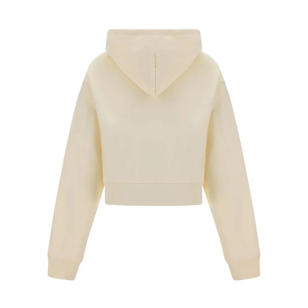 Jacquemus Monogram Patch Katoenen Hoodie Beige Dames