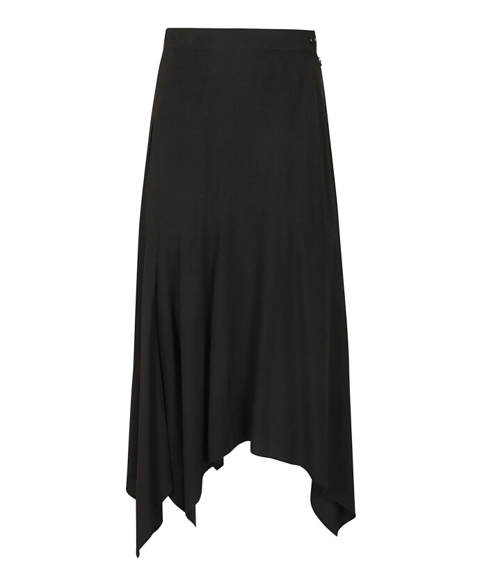black-asymmetric-flared-long-skirt