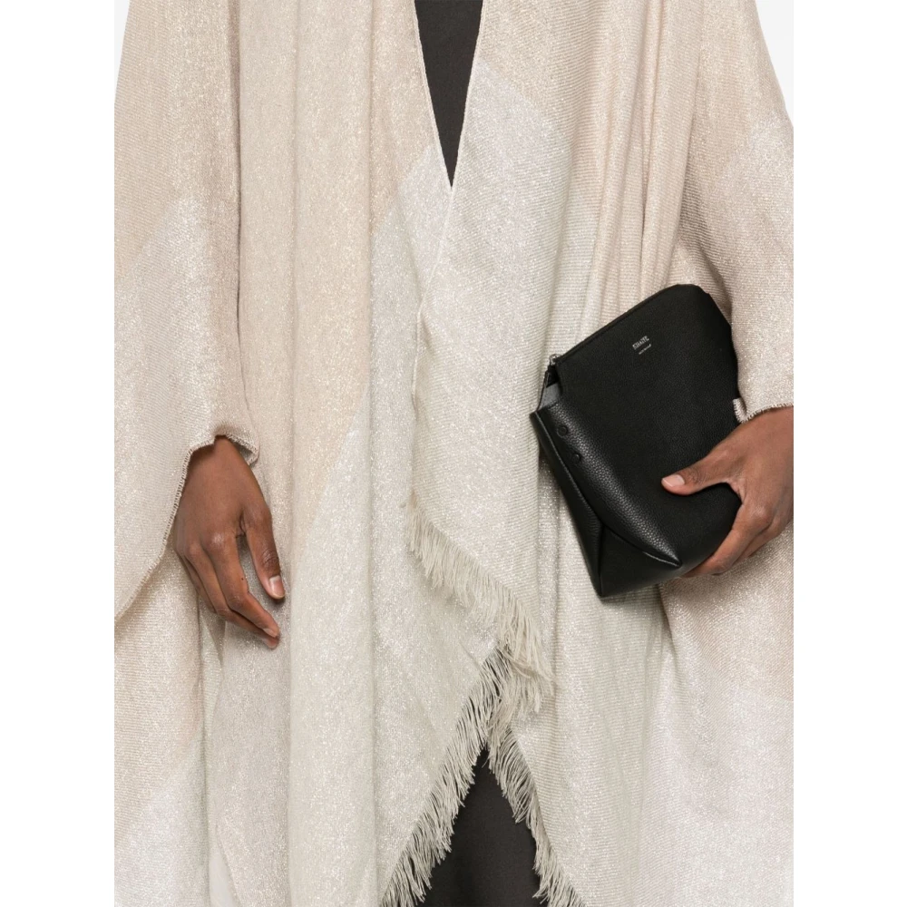 Fabiana Filippi Gouden Cape Jas met Franje Details Yellow Dames