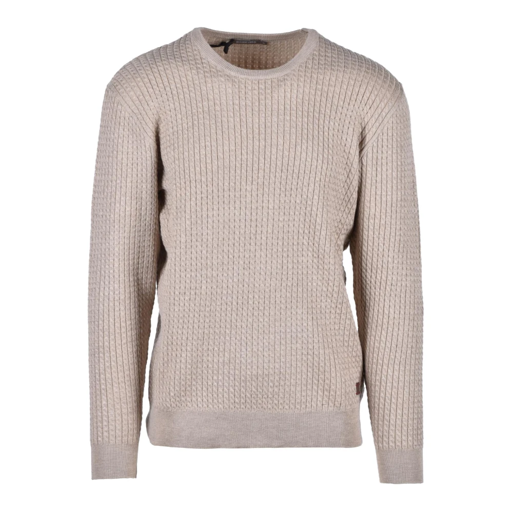 Gianni Lupo Stijlvolle Gebreide Trui Mix Beige Heren