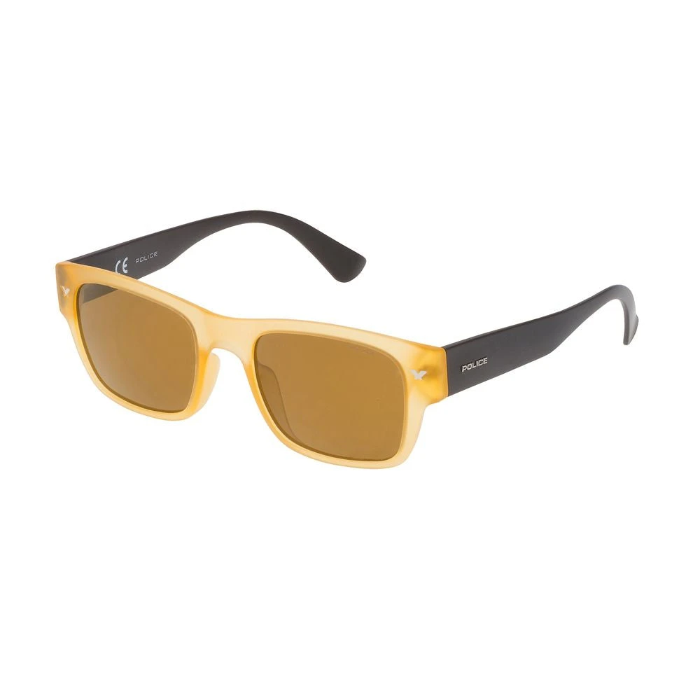 Police Men's Yellow/Brown/Gold Injected Sunglasses Mirror
