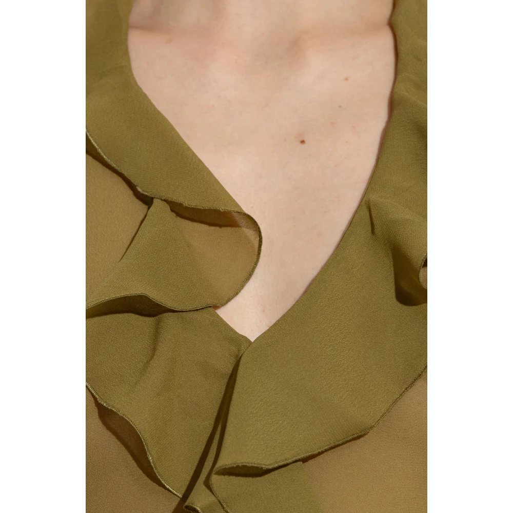 Misbhv Jurk met ruches Green Dames