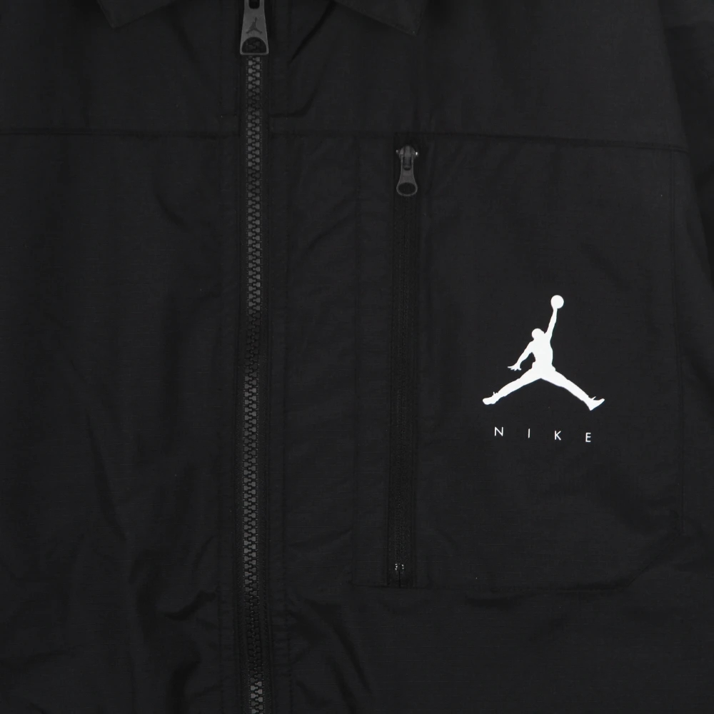 Jordan Zwarte Statement Jas met Ritssluiting Black Heren