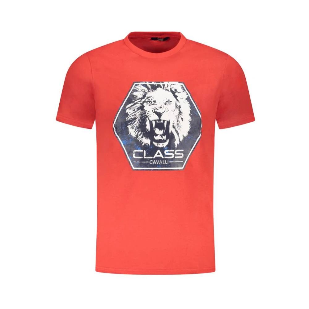 Cavalli Class , T-Shirts, Male, Red, Xl, Cotton T-Shirt