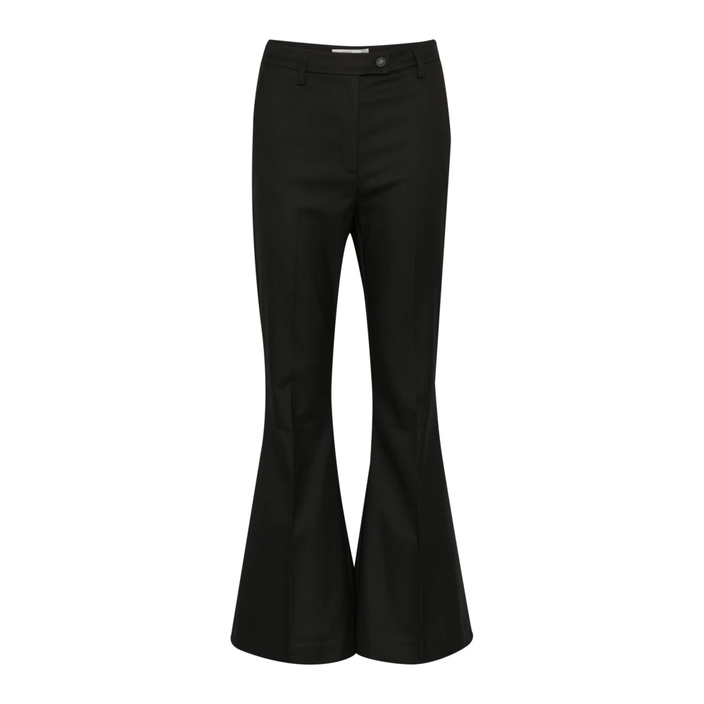Gestuz Zwarte Flared Hoge Taille Broek Black Dames