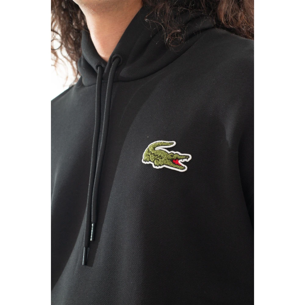 Lacoste Gezellige Croc Fleece Hoodie Black Heren