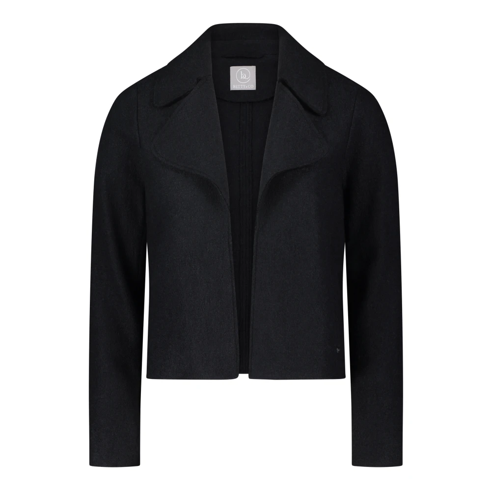 Betty & Co Chic Casual Jacket with Collar Black Dames