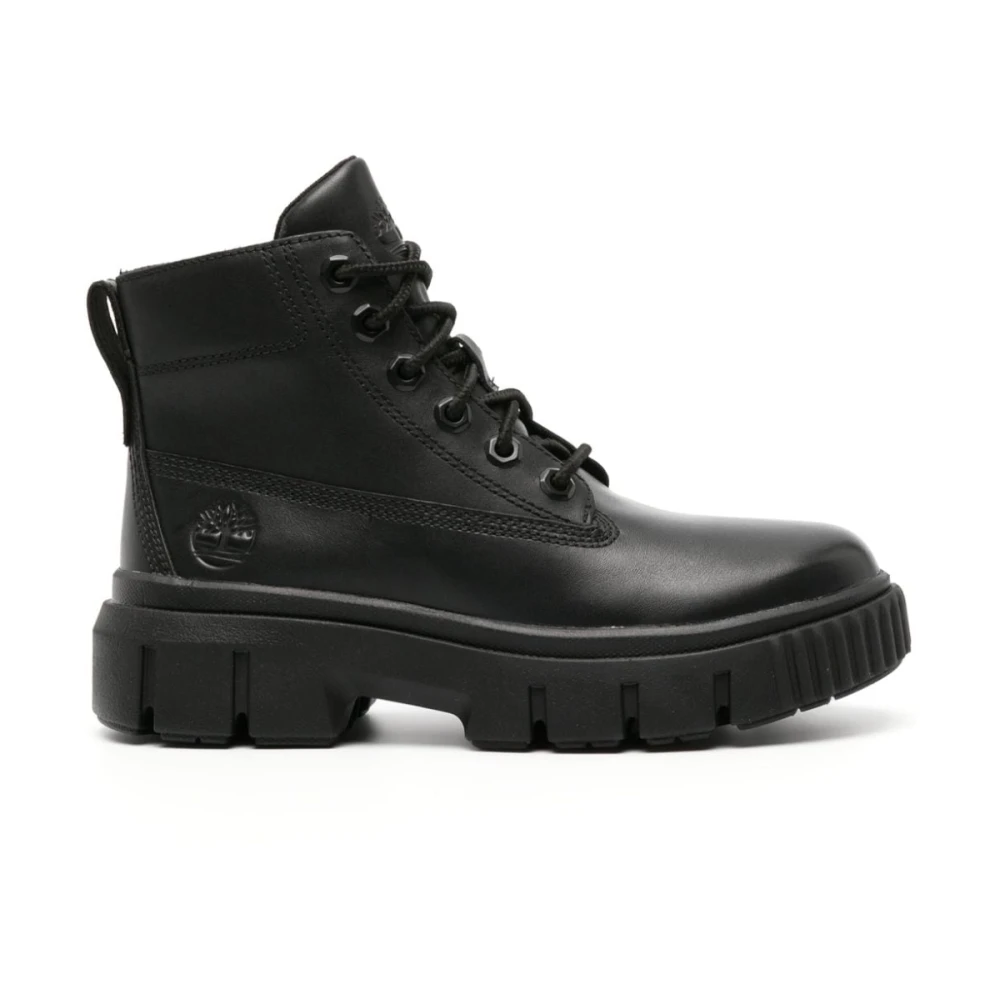 Timberland Zwarte Leren Logo Laarzen Black Dames