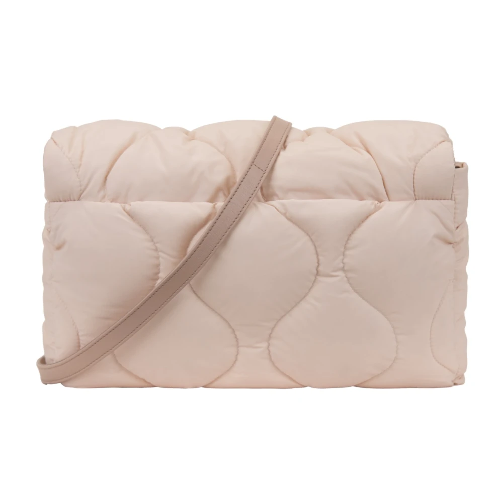 Miu Gewatteerde schoudertas voor dames met magnetische knoop Orange Dames